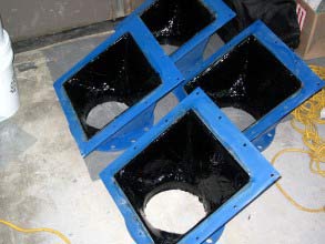 Lined with Belzona 2111 (D&A Hi-Build Elastomer)