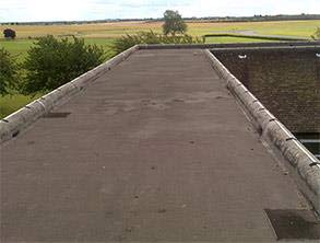 Damaged building roof